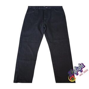 Rustler Mens Black Straight Leg‎ Denim Jeans 5-Pocket Design Size Reg 40x30